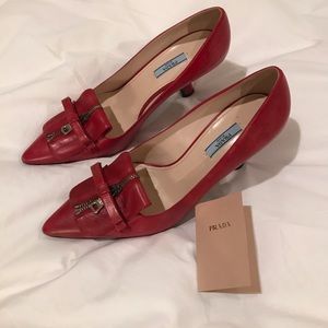 Prada red pumps