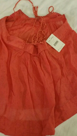 Free People red coral boho top - Picture 2 of 3