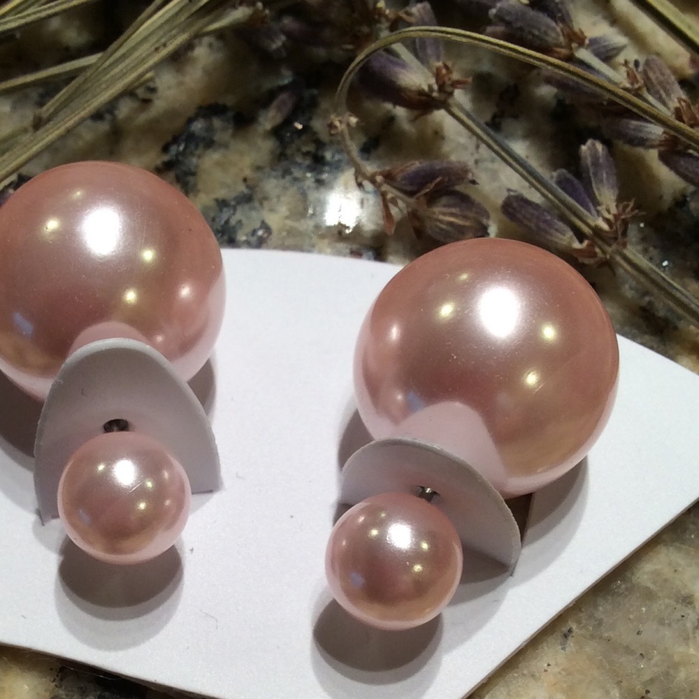 🌷Pink Pearl front-back earrings