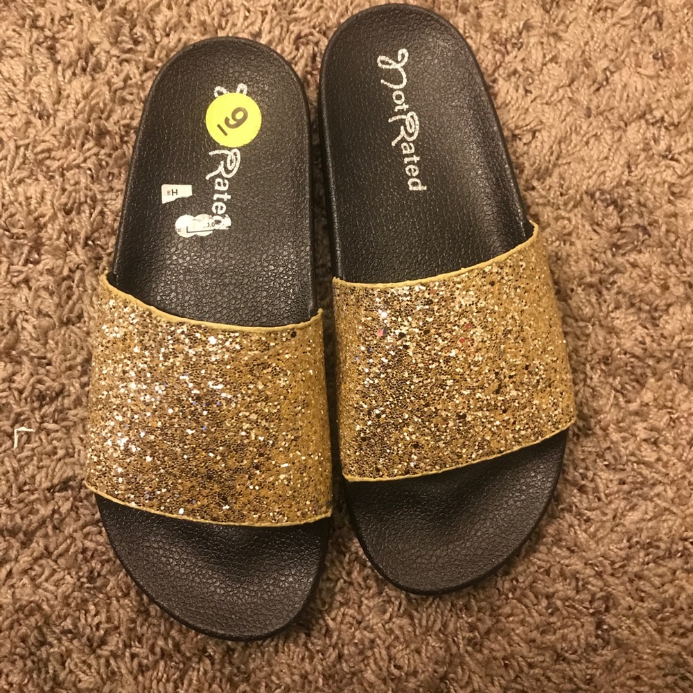 Gold Glittered slides