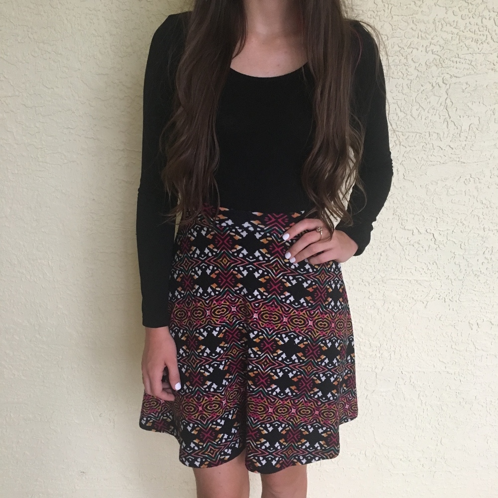 Long sleeved skater dress