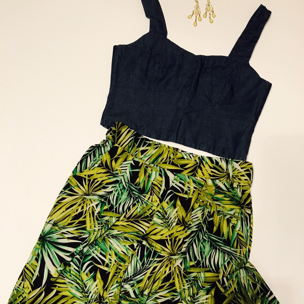 Jungle Print Pants w/Elastic Waist Size L