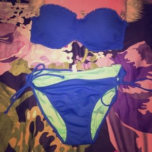 Victoria's Secret Blue Strapless Bikini