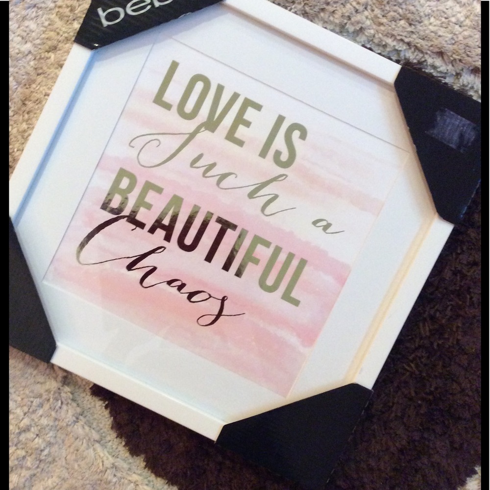 🌻Bebe "love is chaos" wall decor