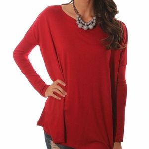 Red Piko Long Sleeve Shirt