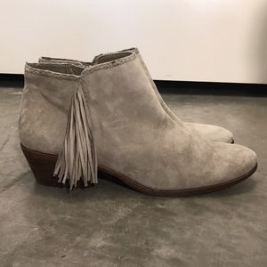 Sam Edelman Paige  Suede Ankle Bootie with Fringe