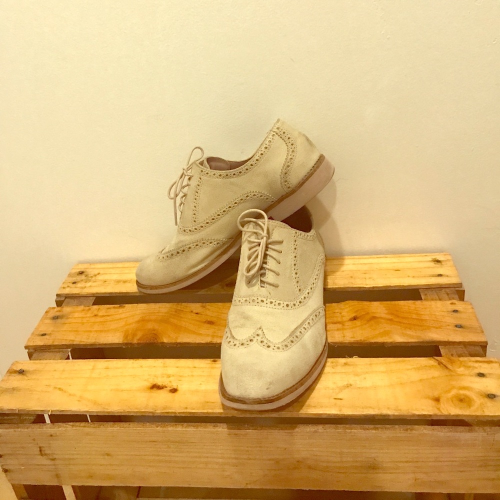 Cole Haan classic oxfords greige/light pink