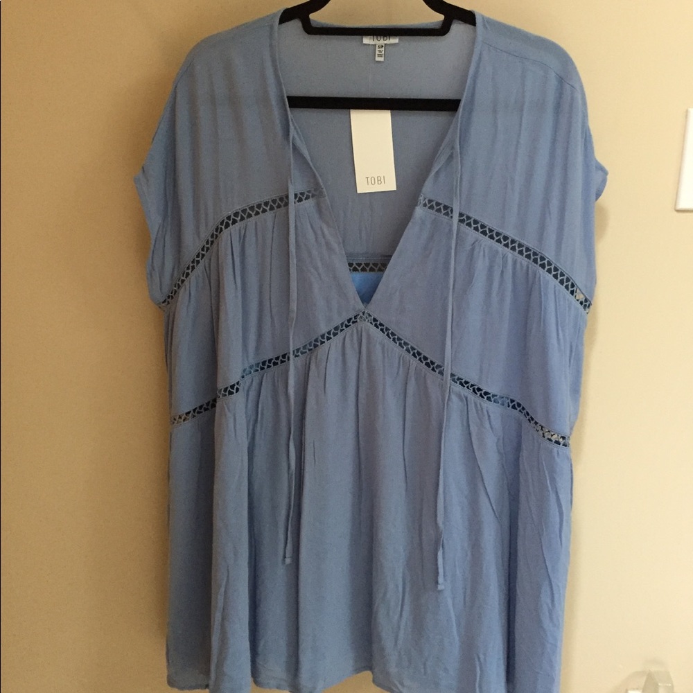 Tobi Powder Blue Flowy Top/Dress W/ Tags