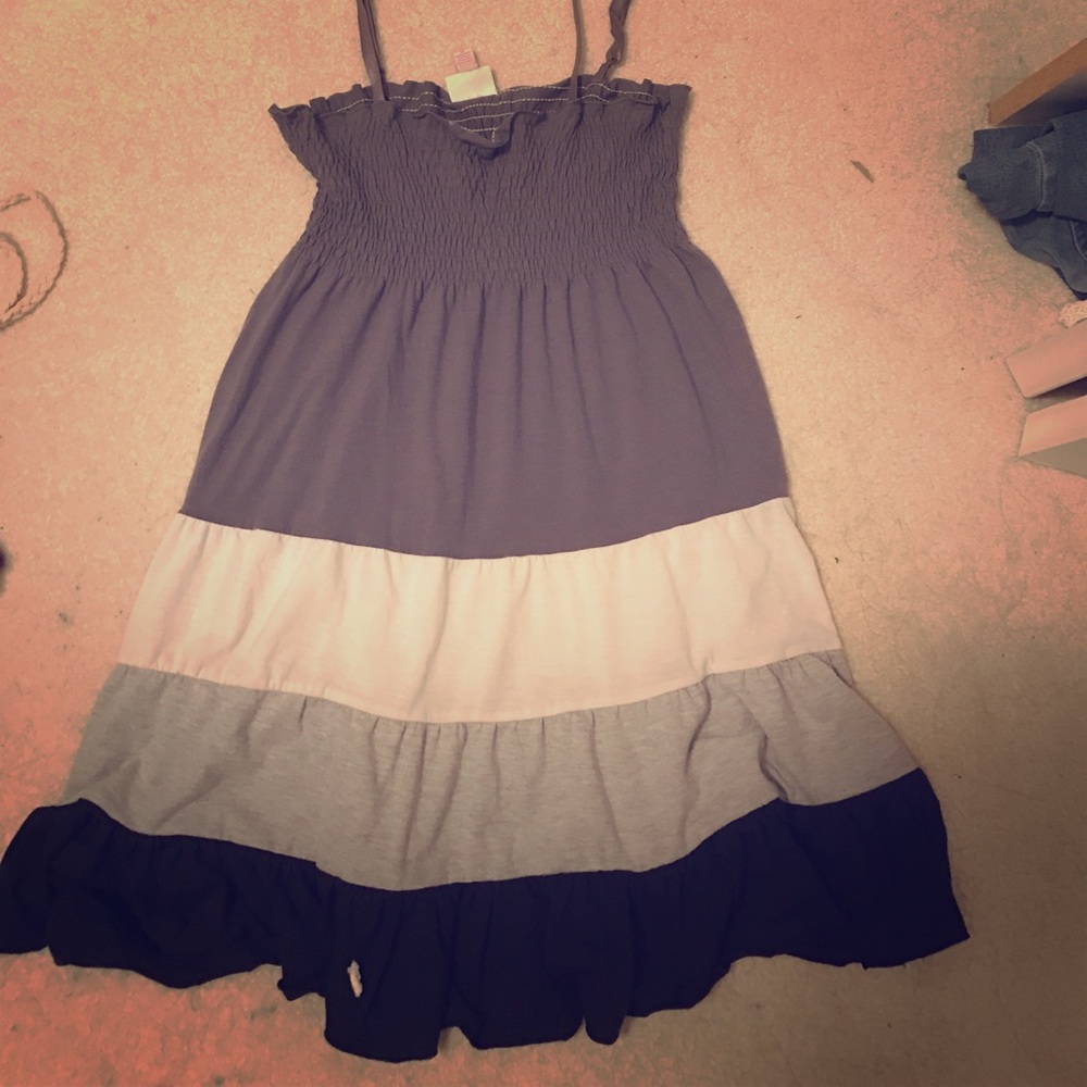 Grey black and white summer dress