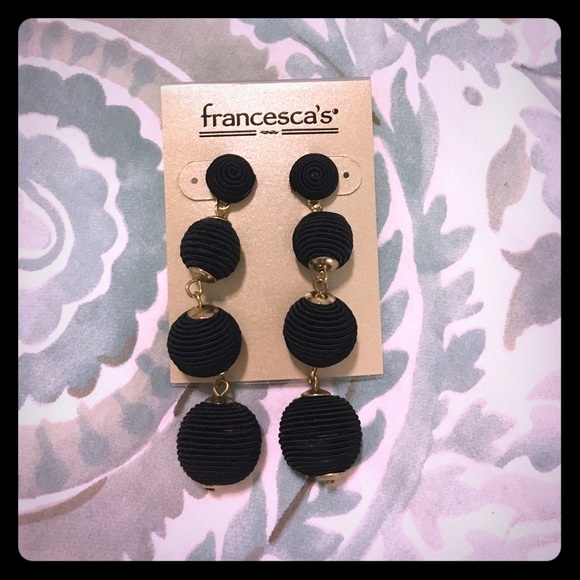 Francesca's Collections Jewelry - Francesca's Ball Drop Earrings, Black