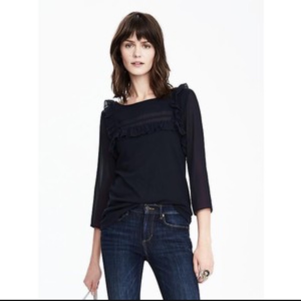 HP NWT Banana Republic mixed media top