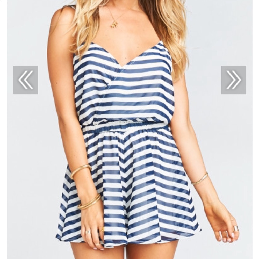 NWT OLYMPIA ROMPER ~ NAVY SAILOR STRIPE
