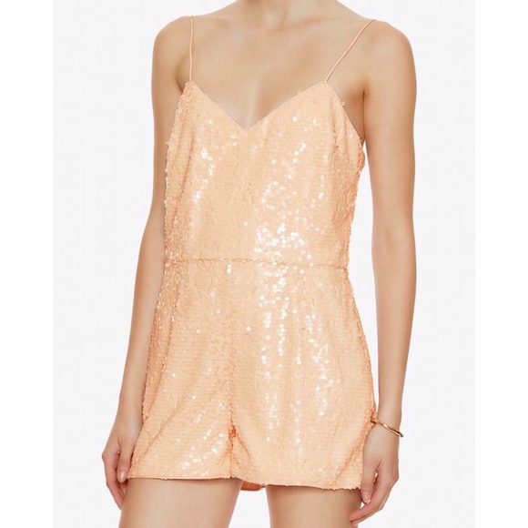 Jay Godfrey Blush Sequin Romper - Picture 2 of 4