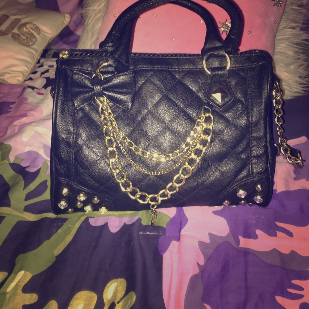 Claire's- Black faux leather purse
