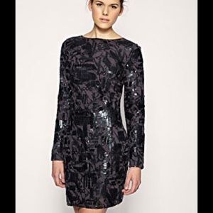 ASOS BLACK Wet Look Sequin Body-Conscious Dress