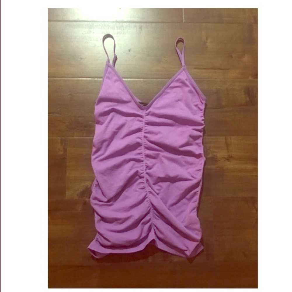 Bcbg Maxazria Pink Purple Essential Ruched Tank
