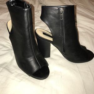 Black peep toe booties