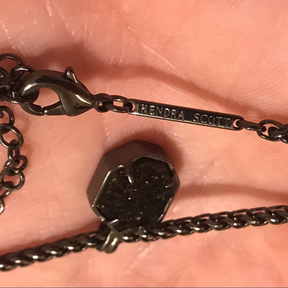 •SOLD•Kendra Scott Gunmetal Drusy Oliver Necklace - Picture 4 of 8