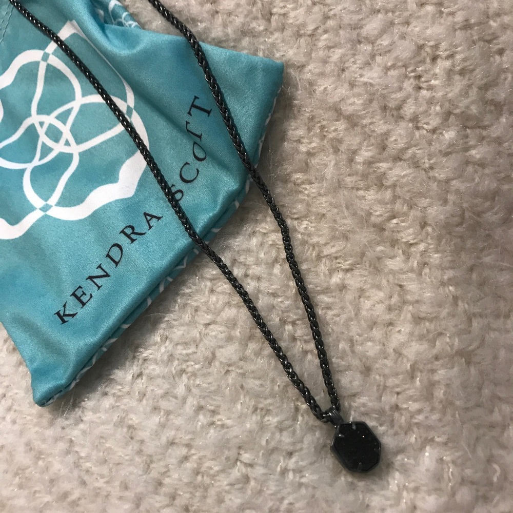 •SOLD•Kendra Scott Gunmetal Drusy Oliver Necklace - Picture 7 of 8
