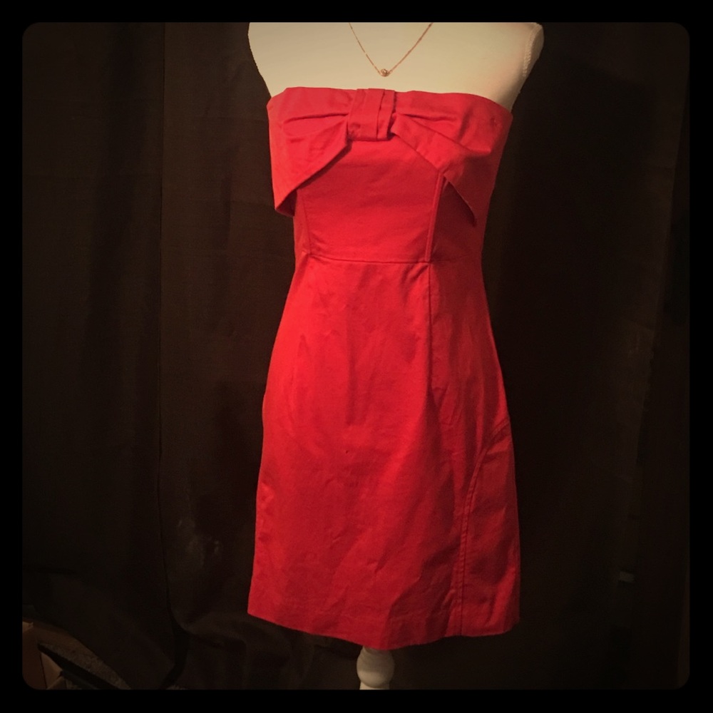 H&M Red Bowtie Tube Dress Size 10
