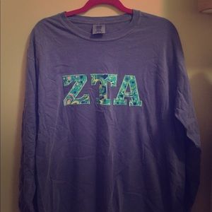 ZTA Stitched Letter Shirt Lilly Pulitzer Inspired