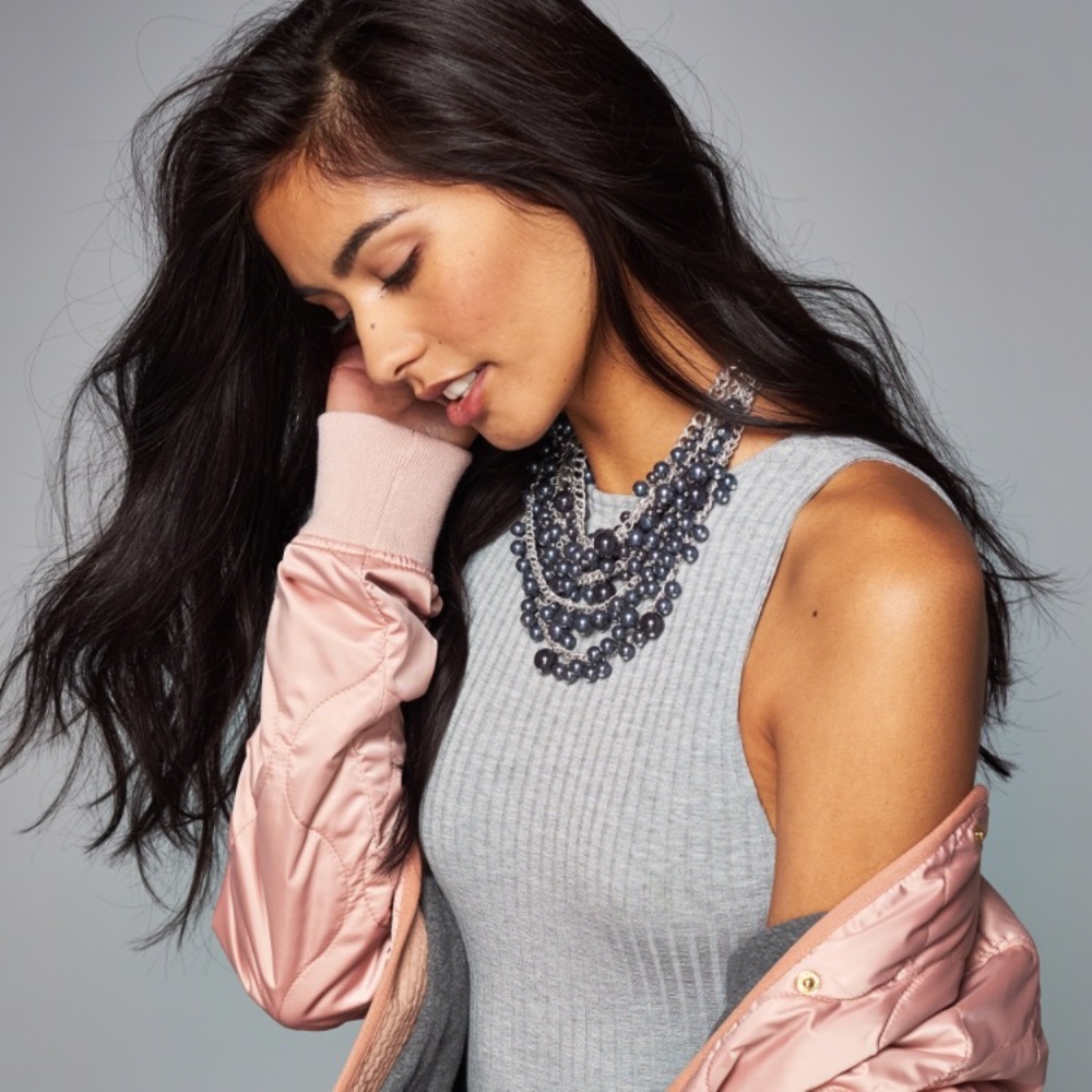 Abercrombie Faux Pearl Bauble Statement Necklace