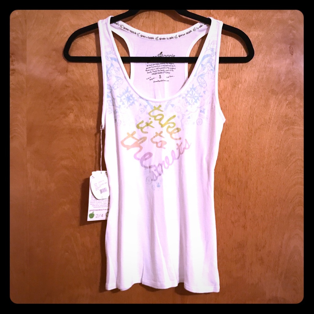 Green Apple Graphic Tank Top