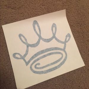 ZTA Doodle Crown Car Decal- Turquoise Glitter