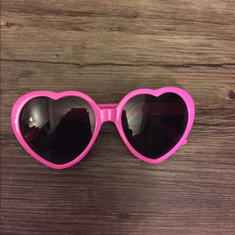 Pink heart shaped glasses