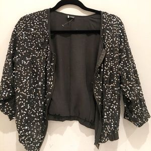 Metallic shiny Zara cropped jacket