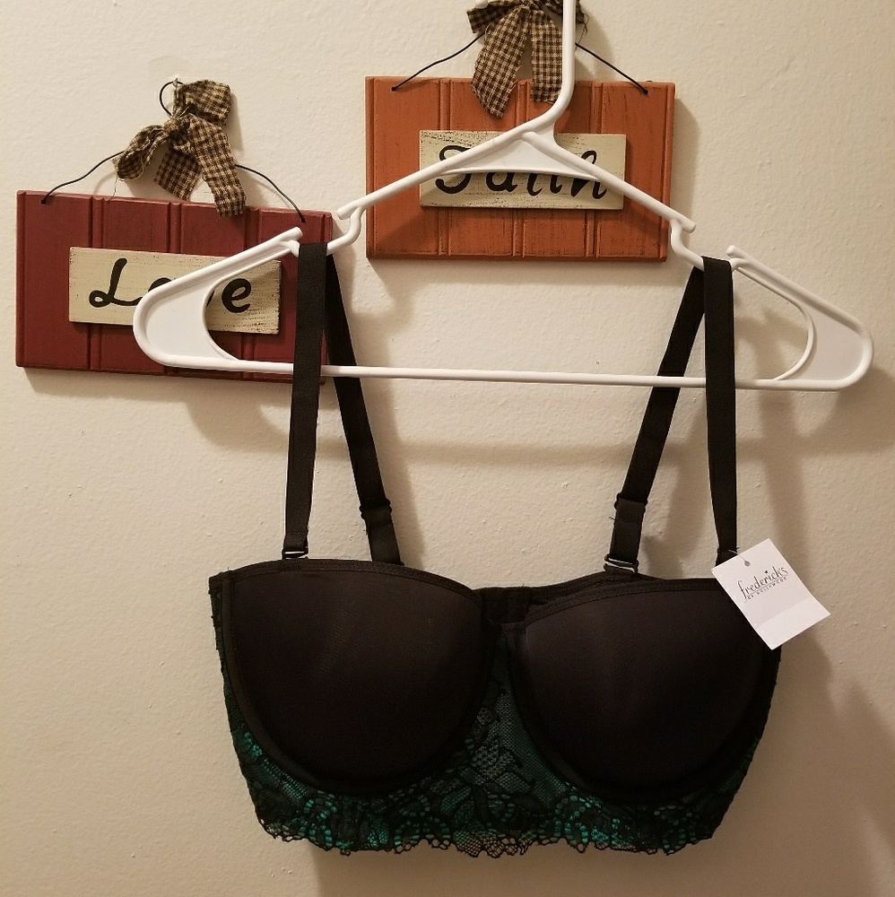 FREDERICKS Of HOLLYWOOD Black / Emerald Green Lace