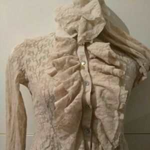 Vintage Regal Ruffled Lace Blouse's Alberto Makeli