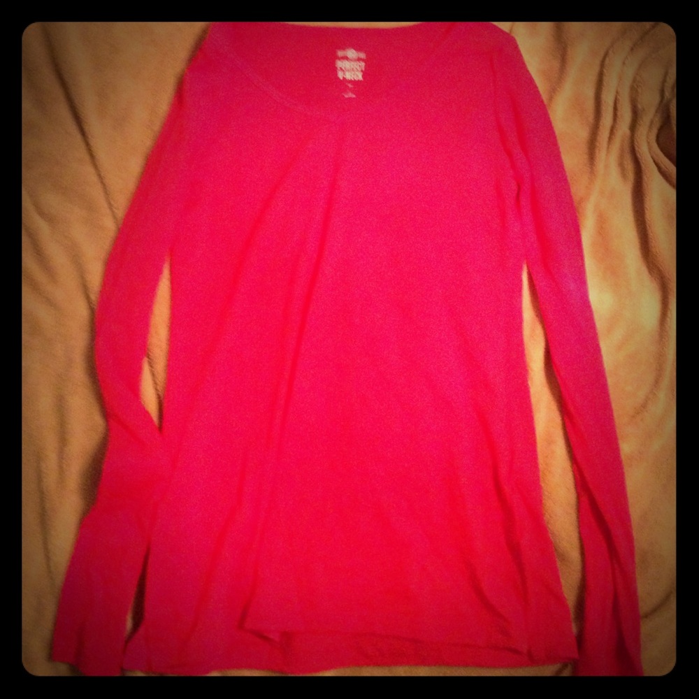 V-Neck Long sleeved shirt.