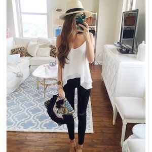 NWOT B.P. Tie back swing camisole Medium white