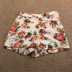 Floral high waisted shorts