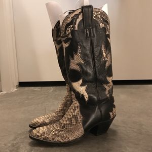 Leather and Snakeskin Cowboy Boots Western