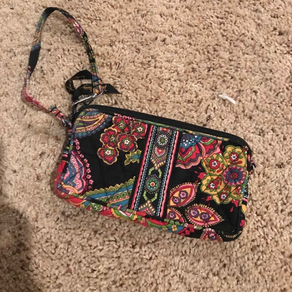 Vera Bradley black floral wristlet