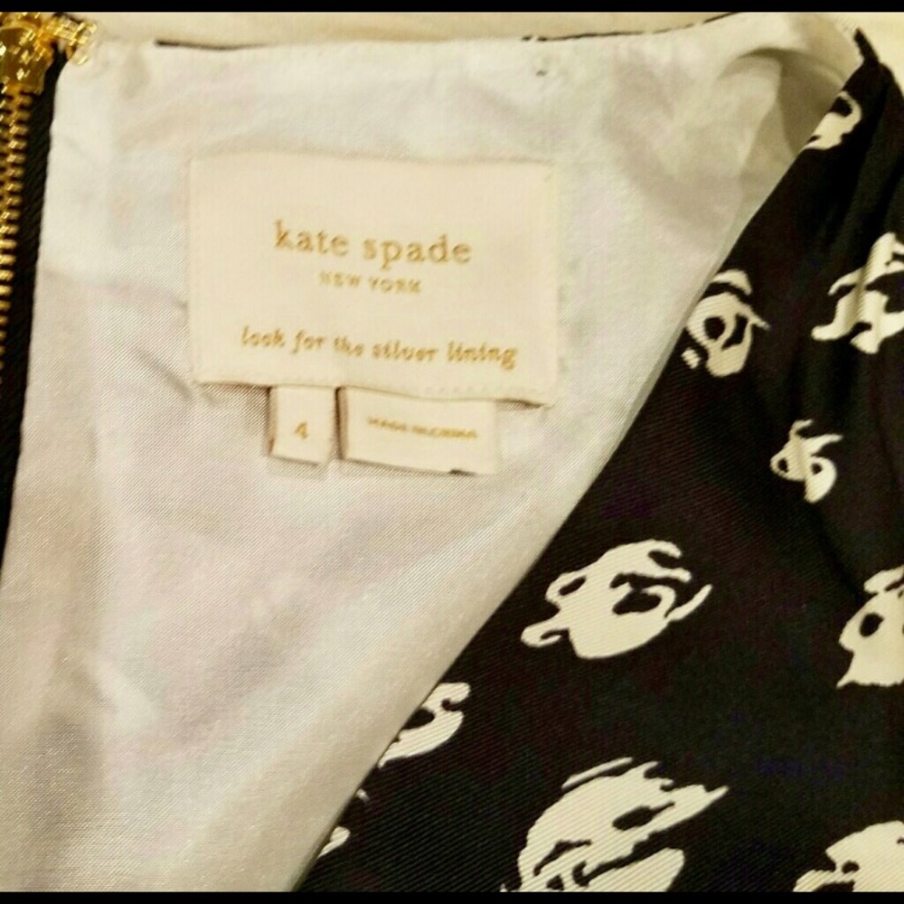 NWOT Kate Spade Silk Navy Dress with Bow - Picture 5 of 5