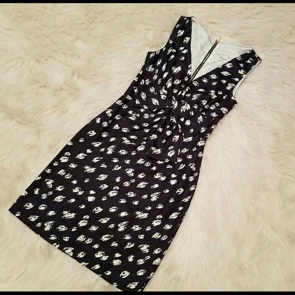 NWOT Kate Spade Silk Navy Dress with Bow - Picture 2 of 5