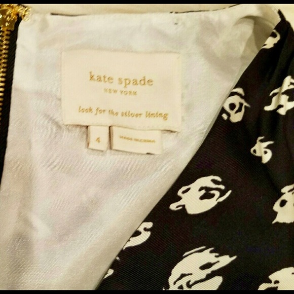 NWOT Kate Spade Silk Navy Dress with Bow - Picture 5 of 5