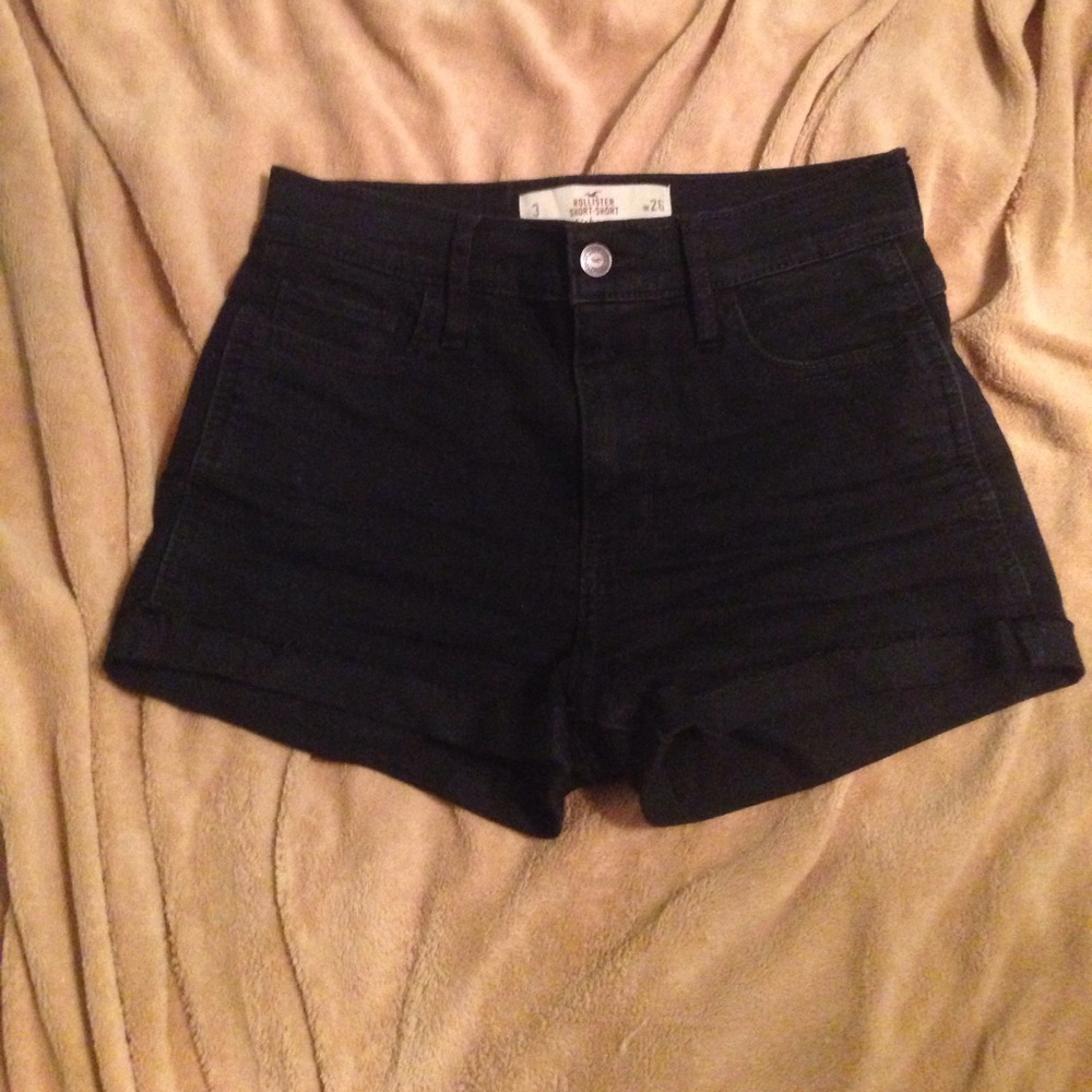 Hollister Black High-rise Jean Shorts.