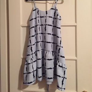 JOA blue flounce dress