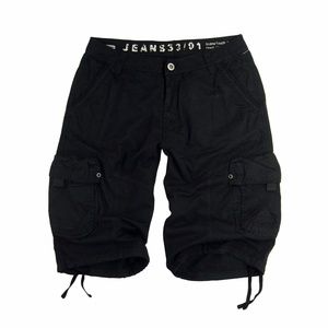 Men's Big size Black Cargo Shorts #27S-BK