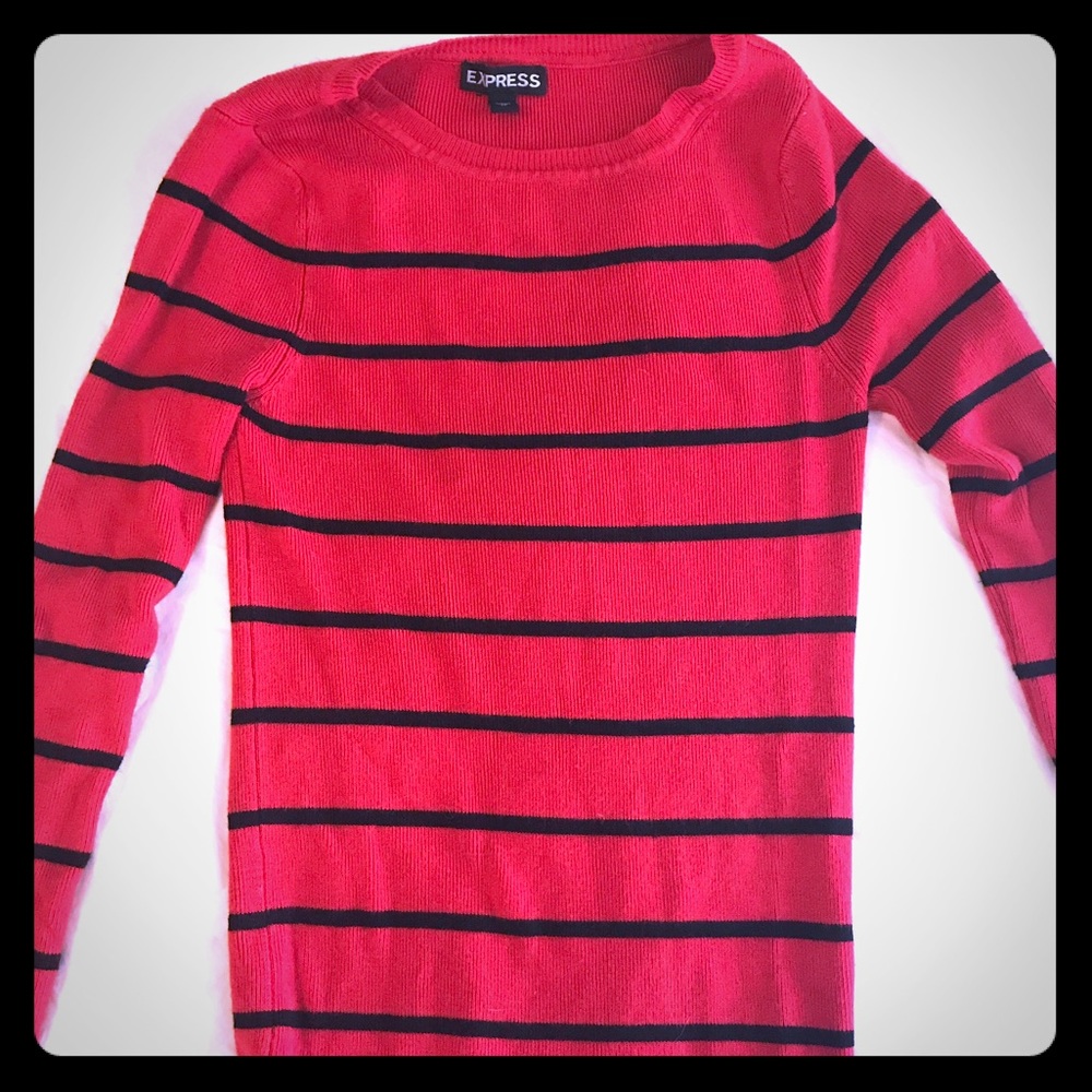 Express Classic Stripe Red Sweater