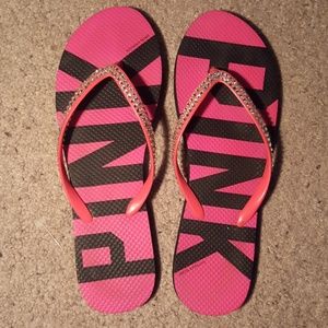 Rhinestone PINK flip flops