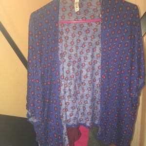 Cute Blue Kimono with Red Pattern