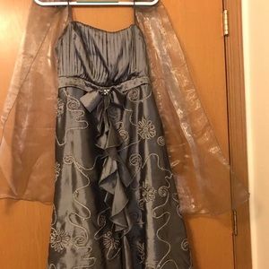 Elegant silver cocktail dress