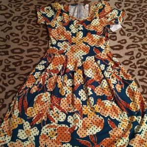 Lularoe Amelia L flower dots new with tags