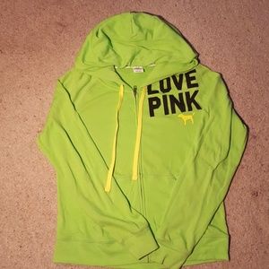Lime green PINK hoodie