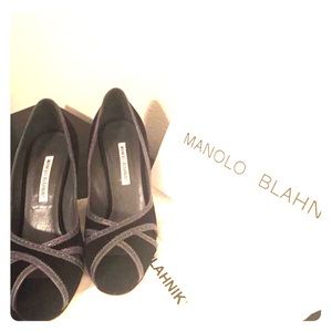 Manolo Blahnik Peep Toe Pumps